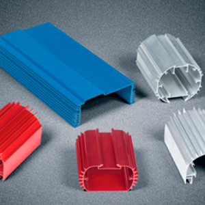 Aluminum profiles surface treated using color anodization.